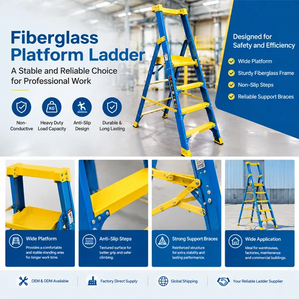 Heavy Duty Industrial Platform Ladder for Workplace Safety Heavy Duty Industrial Platform Ladder for Workplace Safety