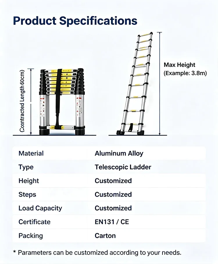 Aluminum Telescopic Ladder | Portable Extendable Ladder for Home & Industrial Use Aluminum Telescopic Ladder | Portable Extendable Ladder for Home & Industrial Use