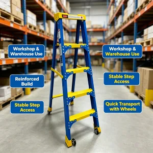 Fiberglass Step Ladder for Electrical & Industrial Applications