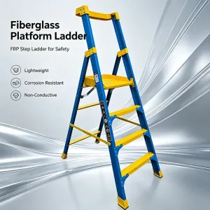 Heavy Duty Industrial Platform Ladder for Workplace Safety